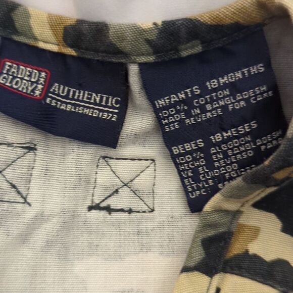 Boys‎ vintage Faded Glory Camo vest cargo jacket size 18 months - Picture 2 of 6